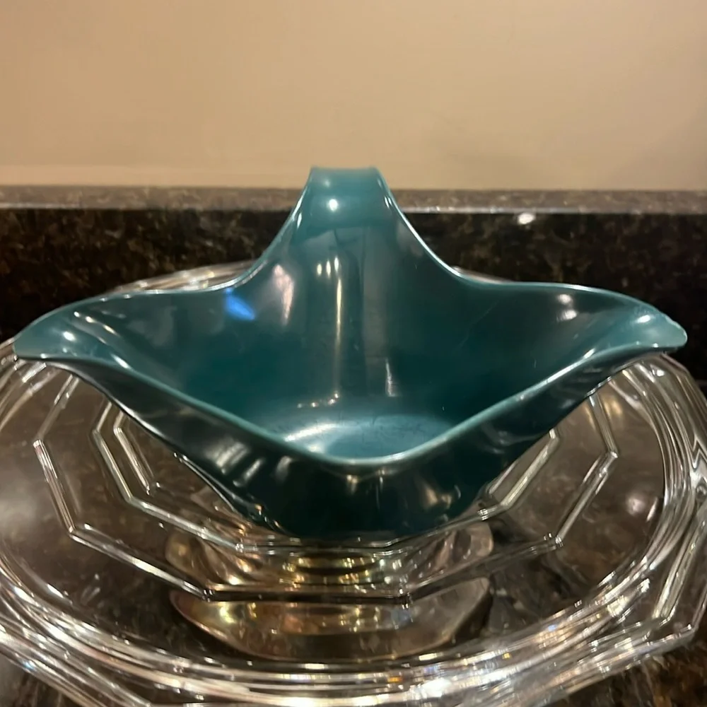 VTG MCM Melmac Melamine Green Gravy Boat